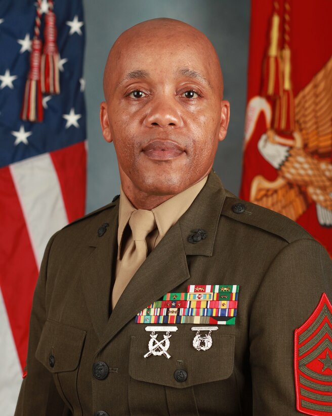 Sergeant Major Cotez L. Brown, sergeant major of 6th Marine Corps District. 