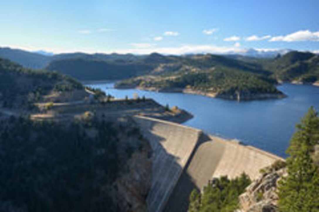 Gross Reservoir dam, Boulder County, Colorado. 