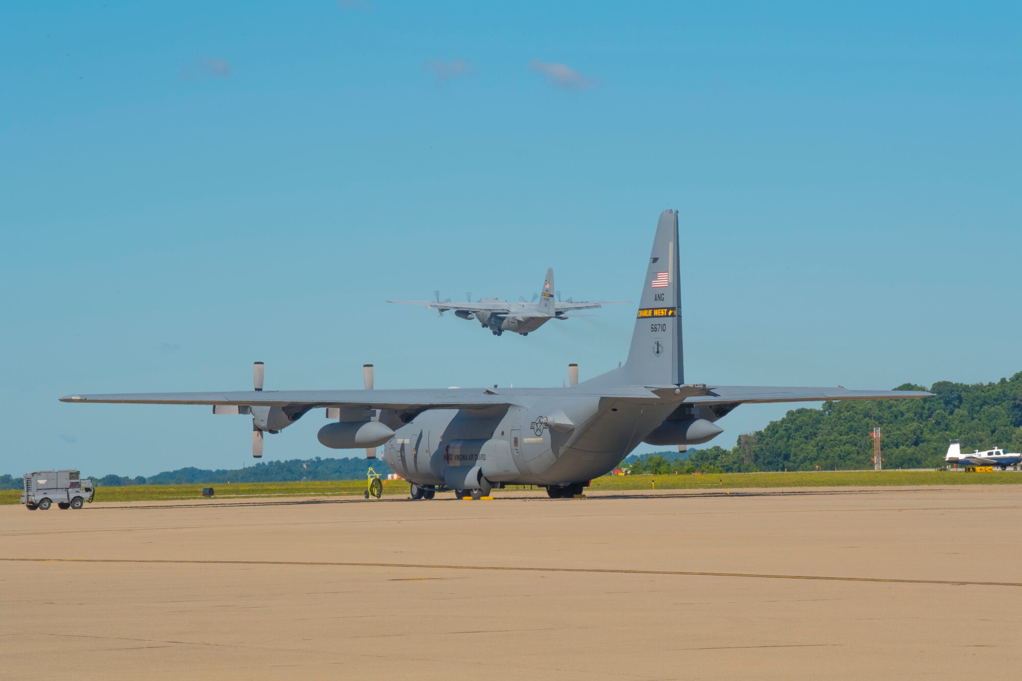 Members of the 130th Airlift Wing, McLaughlin Air National Guard Base, Charleston, W.Va., leave for an Aerospace Expeditionary Force (AEF) deployment in support of Operation Freedom’s Sentinel June 27, 2017. More than 100 members of the wing will be providing tactical airlift, maintenance and medical support, among other critical tasks, during their deployment. (U.S. Air National Guard photo by Staff Sgt. Adam Juchniewicz)