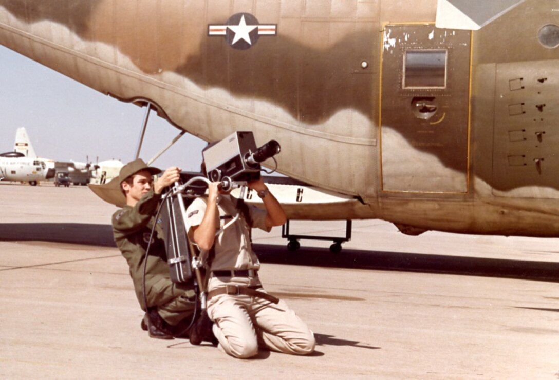 OL-1 Airmen recording video, late 1960s. (U.S. Air Force photo)