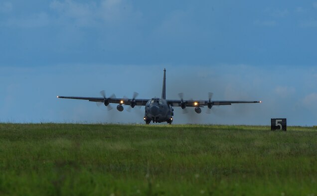 An MC-130H Combat Talon II assigned to the 15th Special Operations Squadron taxis down a runway for a training mission at Hurlburt Field, Fla., July 7, 2017. The MC-130H is equipped to provide in-flight refueling for special operations forces aircraft and combat search and rescue helicopters. (U.S. Air Force photo by Airman 1st Class Rachel Yates)