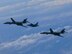 Two U.S. Air Force B-1B Lancers assigned to the 9th Expeditionary Bomb Squadron, deployed from Dyess Air Force Base, Texas, fly with a Koku Jieitai (Japan Air Self-Defense Force) F-2 fighter jet over the East China Sea, July 7. The Lancers departed Andersen Air Force Base, Guam to conduct a sequenced bilateral mission with South Korean F-15 and Koku Jieitai (Japan Air Self-Defense Force) F-2 fighter jets. The mission is in response to a series of increasingly escalatory action by North Korea, including a launch of an intercontinental ballistic missile (ICBM) on July 3. (photo courtesy of Japan Air Self-Defense Force)