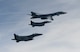 U.S. Air Force B-1B Lancers assigned to the 9th Expeditionary Bomb Squadron, deployed from Dyess Air Force Base, Texas, fly with South Korean F-15 fighter jets over the Korean Peninsula, July 7. The Lancers departed Andersen Air Force Base, Guam to conduct a sequenced bilateral mission with South Korean F-15s and Koku Jieitai (Japan Air Self-Defense Force) F-2 fighter jets. The mission is in response to a series of increasingly escalatory action by North Korea, including a launch of an intercontinental ballistic missile (ICBM) on July 3. (photo courtesy of Republic of Korea air force)