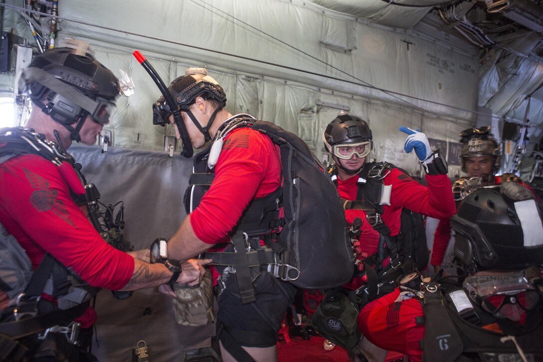 Guardian Angel Airmen on board an HC-130P/N King fixed-wing aircraft from the 920th Rescue Wing were part of  concerted rescue effort of approximately 80 wing personnel and four wing aircraft that rescued two German citizens in distress at sea July 7, 2017 and into July 8. The victim's vessel caught fire approximately 500 nautical miles off the east coast of southern Florida. At the request of the U.S. Coast Guard's Seventh District in Miami, the 920th RQW was alerted by the Air Force Rescue Coordination Center at Tyndall Air Force Base, Florida, to assist in the long-range search and rescue. Approximately 80 wing Citizen Airmen and four wing aircraft helped execute the rescue mission to include, maintenance, operations and support personnel. (U.S. Air Force photo by Master Sgt. Mark Borosch)
