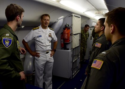 170623-N-QV906-077 CEBU, Philippines (June 23, 2017) Rear Adm. Don Gabrielson, Commander, Logistics Group Western Pacific, visits with Sailors of Combat Air Crew 4 attached to Patrol Squadron 26 (VP-26) during Maritime Training Activity (MTA) Sama Sama 2017 in Cebu, Philippines, June 23. MTA Sama Sama is a bilateral maritime exercise between U.S. and Philippine naval forces and is designed to strengthen cooperation and interoperability between the nations' armed forces.  (U.S. Navy photo by Mass Communication Specialist 1st Class Micah Blechner/RELEASED)