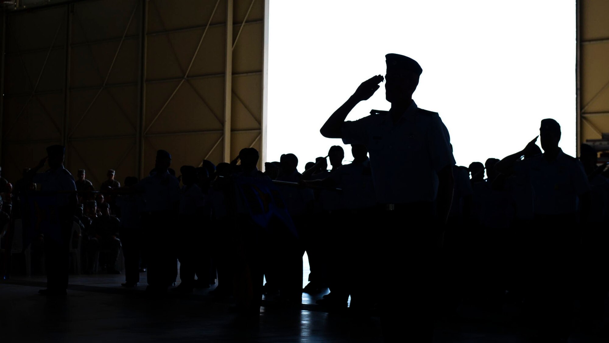 Col. Jeffrey York takes command of the 31st Mission Support Group from Col. Jenise Carroll during a change of command ceremony, July 7, 2017, at Aviano Air Base, Italy. Brig. Gen. Lance Landrum, 31st Fighter Wing commander, presided over the event. (U.S. Air Force photo by Staff Sgt. Austin Harvill)