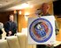 Col. Barry Dickey, Air University director of staff, holds up a decorated ceiling tile at the Maxwell Club, May 5, 2017. The Maxwell Club is changing its focus to create a comfortable environment for Airmen of all ranks to enjoy The Pit. (U.S. Air Force photo/Senior Airman Tammie Ramsouer)