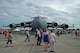 A Charleston C-17 Globemaster III towered over spectators and other aircraft at the Yeovilton International Air Day at Royal Naval Air Station, U.K. Citizen Airmen from the 701st Airlift Squadron set the bar high by flying the first C-17 low-level pass through the “Mach Loop” and captured another win for their static display at the the air show Friday and Saturday. (U.S. Air Force Photo \ Tech. Sgt. Bobby Pilch)
