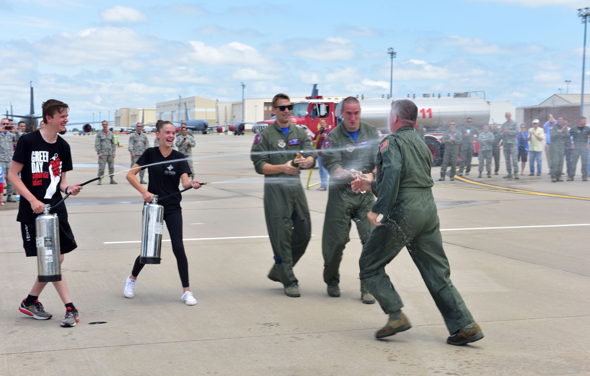 Col. Albert Miller, 22nd Air Refueling Wing commander, flew his fini-flight, June 30, 2017. Fini-flights are the last flight a pilot has before retirement or before a commander is assigned elsewhere. Miller assumed command of the wing Feb. 2015. (U.S. Air Force photo/Staff Sgt. Trevor Rhynes)