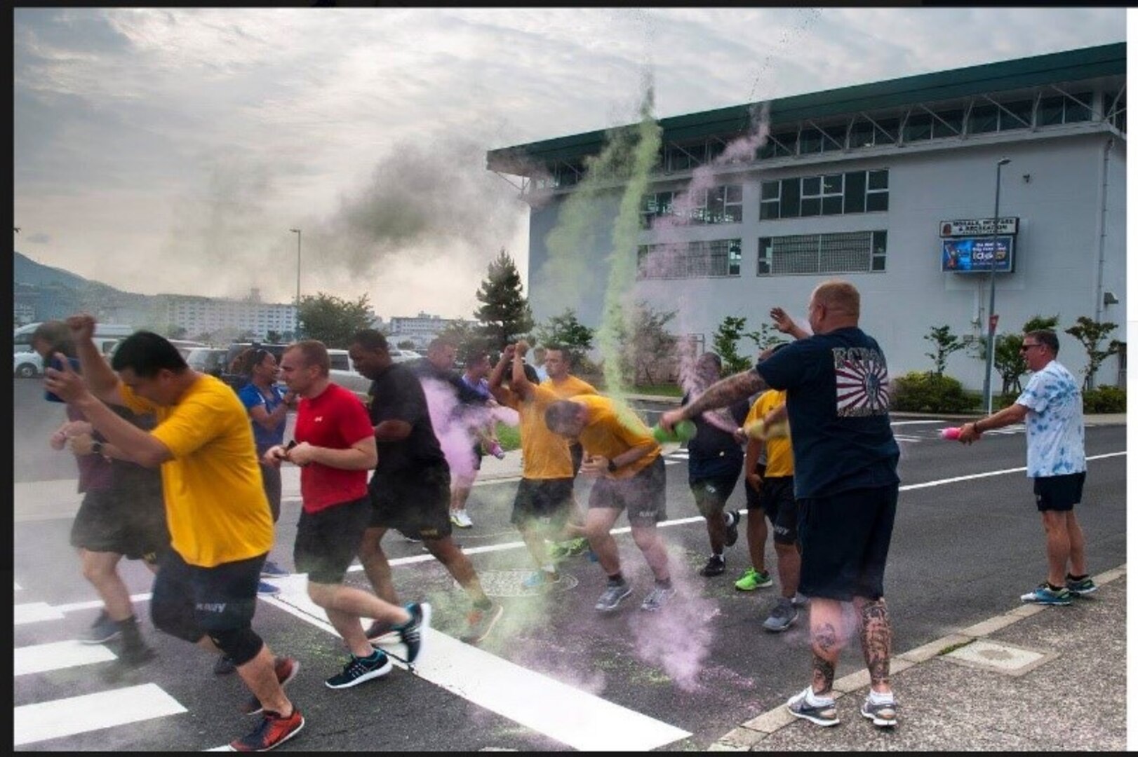 DLA Distribution Yokosuka, Japan, employees participate in the Lesbian, Gay, Bisexual and Transgender Month 5K color run.