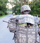 Soldiers attending the warrant officer candidate course at the 166th Regiment, Regional Training Institute at Fort Indiantown Gap, Pennsylvania, conduct a ruck march July 9 as part of their training.  Although they make up less than three percent of total Army strength, warrant officers have a great job responsibility that includes training Soldiers, organizing and advising on missions and advancing within their career specialties.