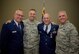The men and women of the 932nd Airlift Wing paid special tribute to Master Sgt. Gerald Sonnenberg (second from right) on the occasion of his retirement July 9, 2017, from the United States Air Force Reserve.  The event included a Meritorious Service Medal for his recent history office service, culminating a very distinguished 31 year military career, which began in May of 1986.  Special guests attending from left to right were the officiating officer, 932nd Chief of Public Affairs, Lt. Col. Stan Paregien; the Chief, Deployment and Distribution Operations Center, United States Transportation Command, Col. Karl Goerke; and the Chief of Staff, United States Transportation Command, Maj. Gen. Jay Flournoy.  Both Goerke and Flournoy served as wing commanders at the 932nd Airlift Wing when Sergeant Sonnenberg worked as a writer and photographer in the public affairs office.  (U.S. Air Force photo by Tech. Sgt. Christopher Parr)
