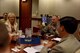 U.S. Air Force Col. Michael Downs, 17th Training Wing Commander, speaks to San Angelo, Texas leaders during an orientation tour at the Norma Brown building on Goodfellow Air Force Base, Texas, July 7, 2017. Downs spoke about the relationship between Goodfellow and the community. (U.S. Air Force photo by Staff Sgt. Joshua Edwards/Released)