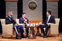 U.S. Army Reserve Lt. Col. Daniel Jaquint, left, Chief of Staff, 85th Support Command and Anthony Taylor, center, Public Affairs Specialist, 85th Support Command, with Kenneth Clarke, right, President and Chief Executive Officer, Pritzker Military Museum & Library, conduct a live interview taping at the Pritzker Military Museum & Library in Chicago, June 5, 2017. The interview focused on the centennial anniversary of the 85th Support Command, but also elaborated on some of the key differences between the reserve, active and National Guard, components of the U.S Army. Jaquint spoke on the three component’s differences mostly in the fact that the National Guard was managed at the state-level versus the reserve and active force as a federal organization. He shared that active Soldiers wear the uniform every day, as it is their full-time job while the reserve and National Guard were, at a minimum, functioning one weekend a month and two weeks in the summer for their annual training. Jaquint quickly emphasized that no matter which group a Soldier belongs to, active, reserve or guard, they are all a part of one Army, one fight. Jaquint explained that an Army Reserve Soldier rarely only spends one weekend a month wearing the uniform and will commits to what is required of them to maintain their readiness, while balancing a family and their civilian lives. Taylor spoke about one of the major differences between the reserve and active components is the breadth of knowledge an Army Reserve Soldier can offer in their jobs. He shared that many Army Reserve Soldier's civilian careers mirror their Army careers; a doctor or lawyer in the Army Reserve may also be a doctor or lawyer in their civilian capacity. There are currently more than 9,000 Army Reserve Soldiers mobilized and deployed in support of Geographic Combatant Commands, with another 11,000 scheduled for exercises and upcoming missions during the training year.
(U.S. Army Photo by Sgt. Aaron Berogan/Released)