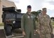 Lt. Gen. R. Scott Williams, Commander, Continental U.S. NORAD Region-1st Air Force (Air Forces Northern), stands with Lt. Gen. Jeffrey Buchanan, Commander, U.S. Army Northern in front of an Avenger Air Defense System static display in front of the Killey Center for Homeland Operations. during Buchanan’s visit July 11-12. During his visit, he toured the 601st Air Operations Center, the Killey Center for Homeland Operations and discussed current issues regarding their joint roles within the U.S. Northern Command enterprise. (Photo by Mary McHale)