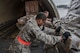 Senior Airman Ronnie Baker, Air Transportation Journeyman with the 81st Aerial Port Squadron out of Joint Base Charleston, S.C., offloads palletized air cargo on the ramp at Ramstein AB, Germany, July 12, 2017.  Citizen Airmen of the 81st APS performed two weeks of annual training at Ramstein in order to maintain readiness and familiarization with high-volume aerial port operations.  (U.S. Air Force photo by Senior Airman Jonathan Lane)