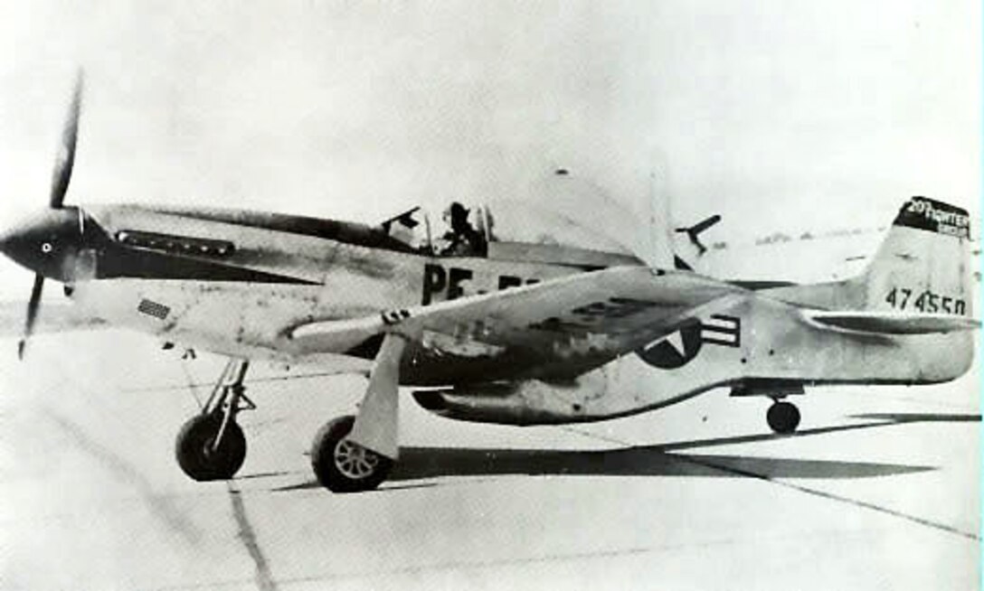 A P-51 Mustang sits on a flightline at Biggs Field, Texas, circa 1946. (Courtesy Photo)