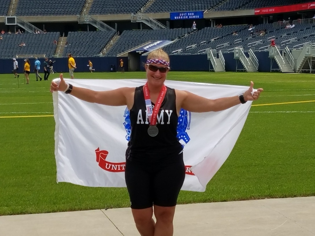 Sgt. 1st Class Heather Moran represented the 364th ESC in the 2017 DoD Warrior games as part of the cycling, shooting, shot put and discus throw team. The Warrior games is an adaptive sports competition for wounded, ill and injured service members and veterans participating in eight sporting events in Chicago from June 30 – July 08.