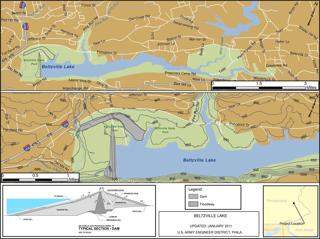 Project Index Map for Beltzville Lake