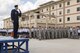 U.S. Air Force Brig. Gen. Bradley D. Spacy, Installation and Mission Support Center commander, addresses the airmen with the 343rd Training Squadron before a demonstration of the U.S. Air Force Honor Guard at Joint Base San Antonio-Lackland, Texas July 7, 2017. Spacy was the commander of the Honor Guard in Fresno, Calif.