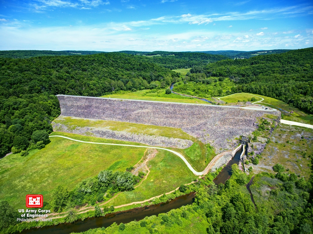 The General Edgar Jadwin Dam was constructed by the U.S. Army Corps of Engineers in 1960 and has prevented more than $34 million in flood damages.