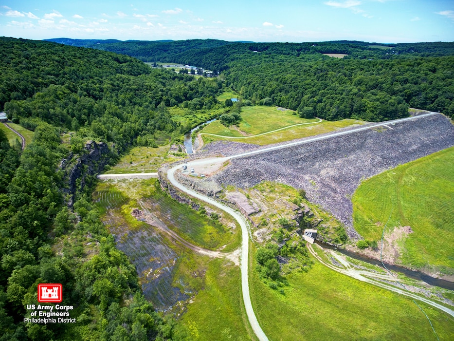 The General Edgar Jadwin Dam was constructed by the U.S. Army Corps of Engineers in 1960 and has prevented more than $34 million in flood damages.