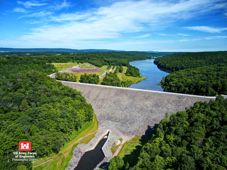 The Prompton Dam was constructed in 1960 to reduce flood risks primarily for the communities of Prompton, Pennsylvania, Hawley, Pennsylvania and Honesdale, Pennsylvania. The 1230-foot long and 147-foot high earthen dam was built in response to severe floods on the Lackawaxen River in 1936, 1942 and 1955.