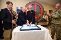 Former Soldiers from the 85th Training Division and current members from the “Friends of the 85th” Association cut a celebratory cake during a ceremony in honor of the 85th Support Command’s 100th anniversary, June 9, 2017, in Arlington Heights, Illinois. The Army Reserve unit works side-by-side with First Army training Soldiers and ensuring that they are ready to deploy upon being called up. “Friends of the 85th” members said that it is important now more than ever for units like the 85th SPT CMD to be here executing their mission and giving Soldiers what they need to come back home alive.
(U.S. Army photo by Sgt. Aaron Berogan/Released)