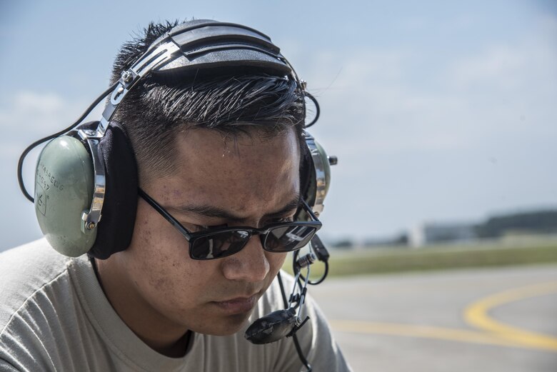 U.S. Air Force Staff Sgt. Sonethasinh Sayasaeng, a 35th Maintenance Squadron avionics technician, installs the M7.1 upgrade to an F-16 Fighting Falcon at Misawa Air Base, Japan, July 13, 2017. The M7.1 changes the way the aircraft physically interfaces with the pilot. Multiple changes to hands on throttle and stick functionality will enable pilots to more effectively use the display while keeping their hands on the controls of the aircraft. (U.S. Air Force photo by Airman 1st Class Sadie Colbert)