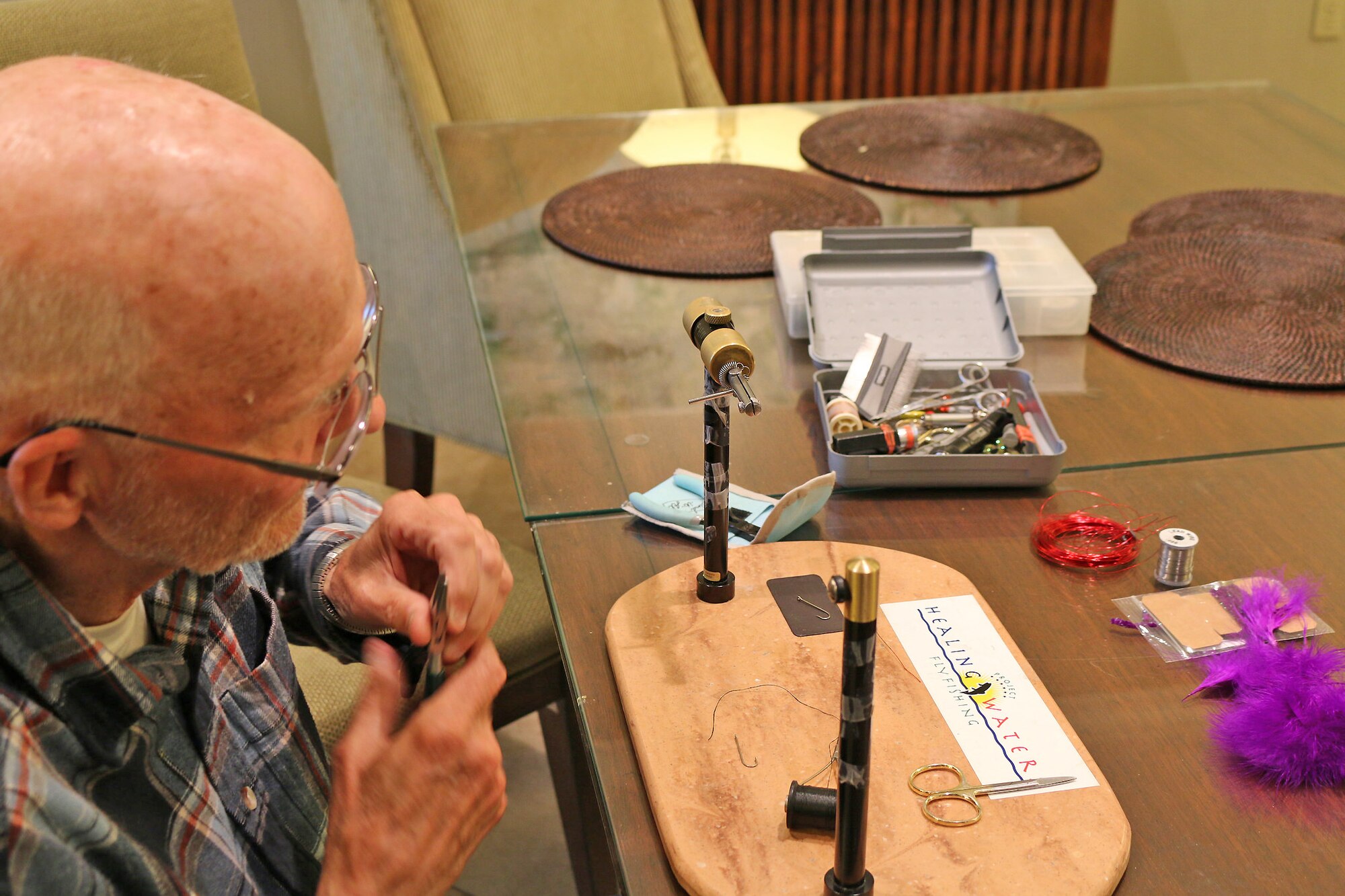 David Rooker, who settled in Alaska in 1975, has been volunteering at the Fisher House for three years helping military members and retirees by teaching skills such as fly tying, safety and fishing in an effort called Project Healing Waters.The Fisher House Foundation donates homes built on the grounds of major military and VA medical centers where family members can stay in order to be close to loved ones hospitalized for an unexpected illness, disease or injury. 


