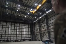 Senior Airman Justin Steward, 455th Expeditionary Security Forces Squadron, pilots an unmanned aircraft system during a live-demonstration at Bagram Airfield, Afghanistan, June 30, 2017. The 455th ESFS teamed up with a researcher from the Air Force Research Lab to teach Airmen how to pilot drones and use them to train coalition partners on how to react to them on the battlefield. (U.S. Air Force photo by Staff Sgt. Benjamin Gonsier) 