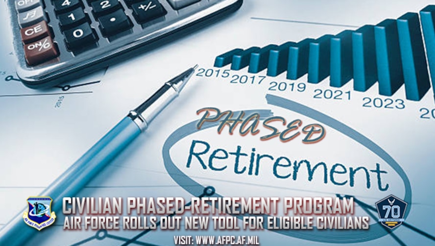 Eligible Air Force civilian employees now have the option of working part-time in a “semi-retired” status with the new civilian phased-retirement program.  (U.S. Air Force courtesy graphic) 