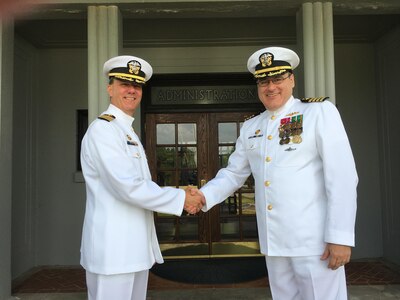 170713-N-BK152-003 - CRANE, Ind. – Naval Surface Warfare Center, Crane Division (NSWC Crane) held a formal Change of Command Ceremony on Thursday. Capt. Mark Oesterreich relieved Capt. JT Elder after three years as NSWC Crane’s 28th Commanding Officer. Elder will retire from the U.S. Navy after 28 years of service.