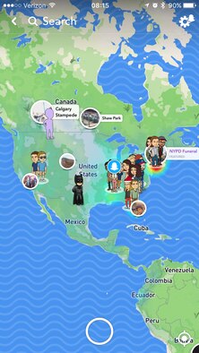 Snapchat users can see where their friends are at anywhere in the world. Users can zoom in so far that they can see the street their friends are on. (U.S. Air Force photo by 2nd. Lt. Savannah Stephens)