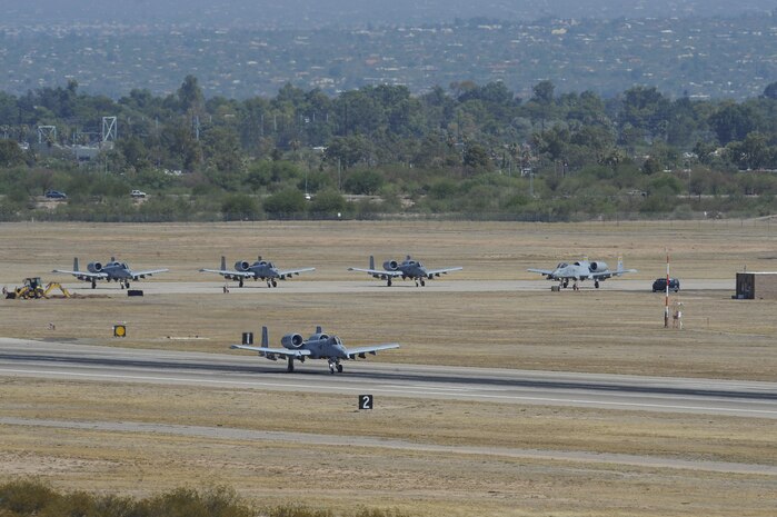 A U.S. Air Force A-10C Thunderbolt II prepares to take off at Davis-Monthan Air Force Base, Ariz., July 12, 2017. The A-10 has provided close air support in worldwide operations for the past three decades. (U.S. Air Force photo by Senior Airman Mya M. Crosby)