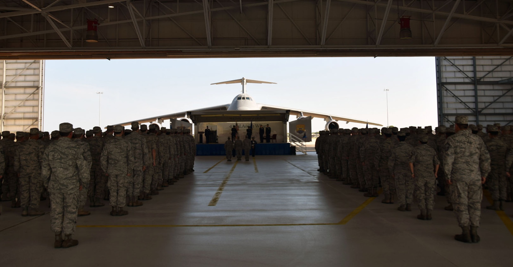 Lt. Col. Charles V. Pratt, 433rd Maintenance Group commander, assumes command in a ceremony held in a maintenance hangar at Joint Base San Antonio-Lackland July 15, 2017. Pratt’s previous assignment was as deputy group commander and maintenance squadron commander at Moffett Air Field, California. (U.S. Air Force photo/Tech Sgt. Carlos J. Trevino)