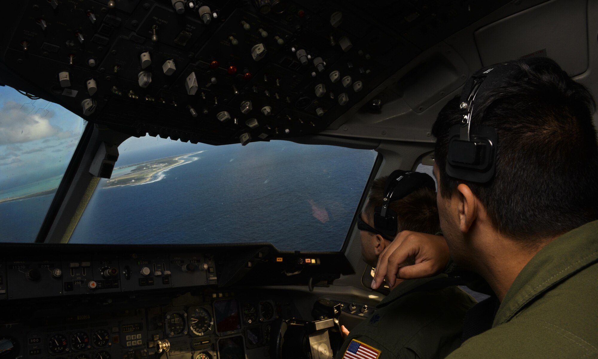 A KC-10 Extender from Travis Air Force Base, Calif., prepares to land at Wake Island July 12, 2017. A combined crew from the 6th and 9th ARS at Travis supported Exercise Talisman Saber 2017 by executing Exercise Ultimate Reach, a strategic refueling and airdrop mission in which three KC-10s refueled five C-17 Globemaster IIIs carrying U.S. Army, Australian and Canadian paratroopers prior to an airdrop. TS 17 is a biennial exercise in Australia that focuses on bilateral military training between U.S. Pacific Command forces and the Australian Defence Force to improve U.S.-Australia combat readiness, increase interoperability, maximize combined training opportunities and conduct maritime prepositioning and logistics operations in the Pacific. (U.S. Air Force photo by 2nd Lt. Sarah Johnson)