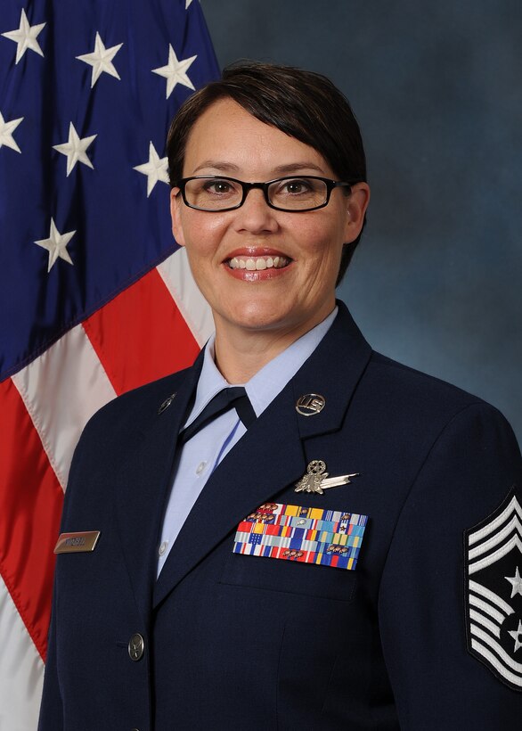 Chief Master Sgt. Amber Mitchell is the new 341st Missile Wing command chief. Mitchell is the primary advisor to the commander on matters concerning the readiness, morale, health, welfare, and discipline for nearly 4,000 military members who support the nation’s nuclear surety objectives by operating, maintaining, and securing 150 Minuteman III intercontinental ballistic missiles. (U.S. Air Force photo)