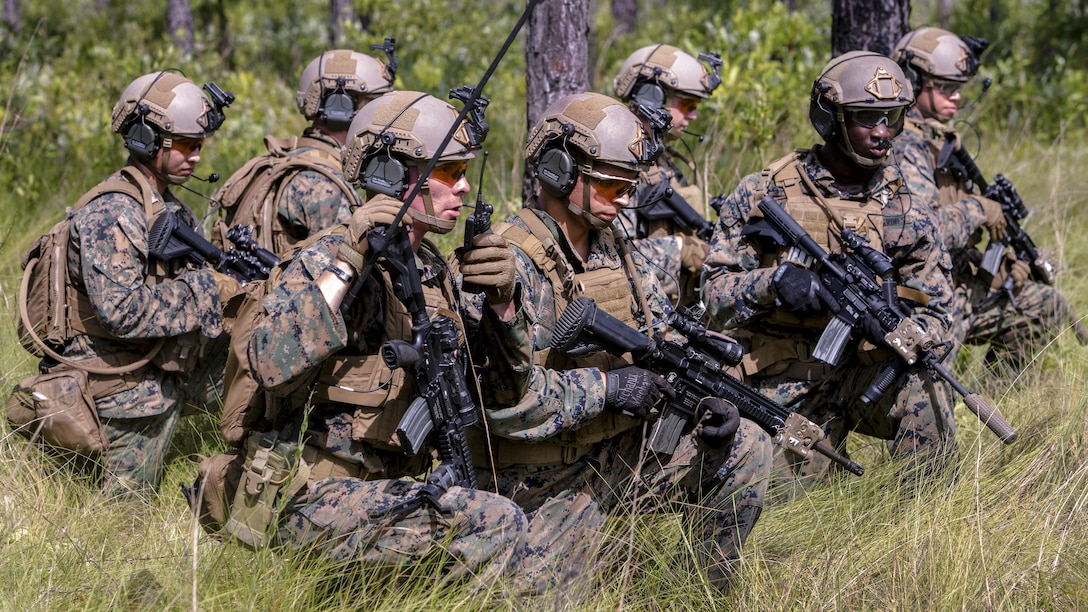 Marines make final preparations to equipment as part of Sea Dragon 2025 during a live-fire training at Camp Lejeune, N.C., July 12, 2017. The Marines are assigned to 1st Battalion, 6th Marine Regiment, 2nd Marine Division. The equipment showcased new capabilities for Marines to use in future exercises and operations. Marine Corps photo by Lance Cpl. Justin X. Toledo