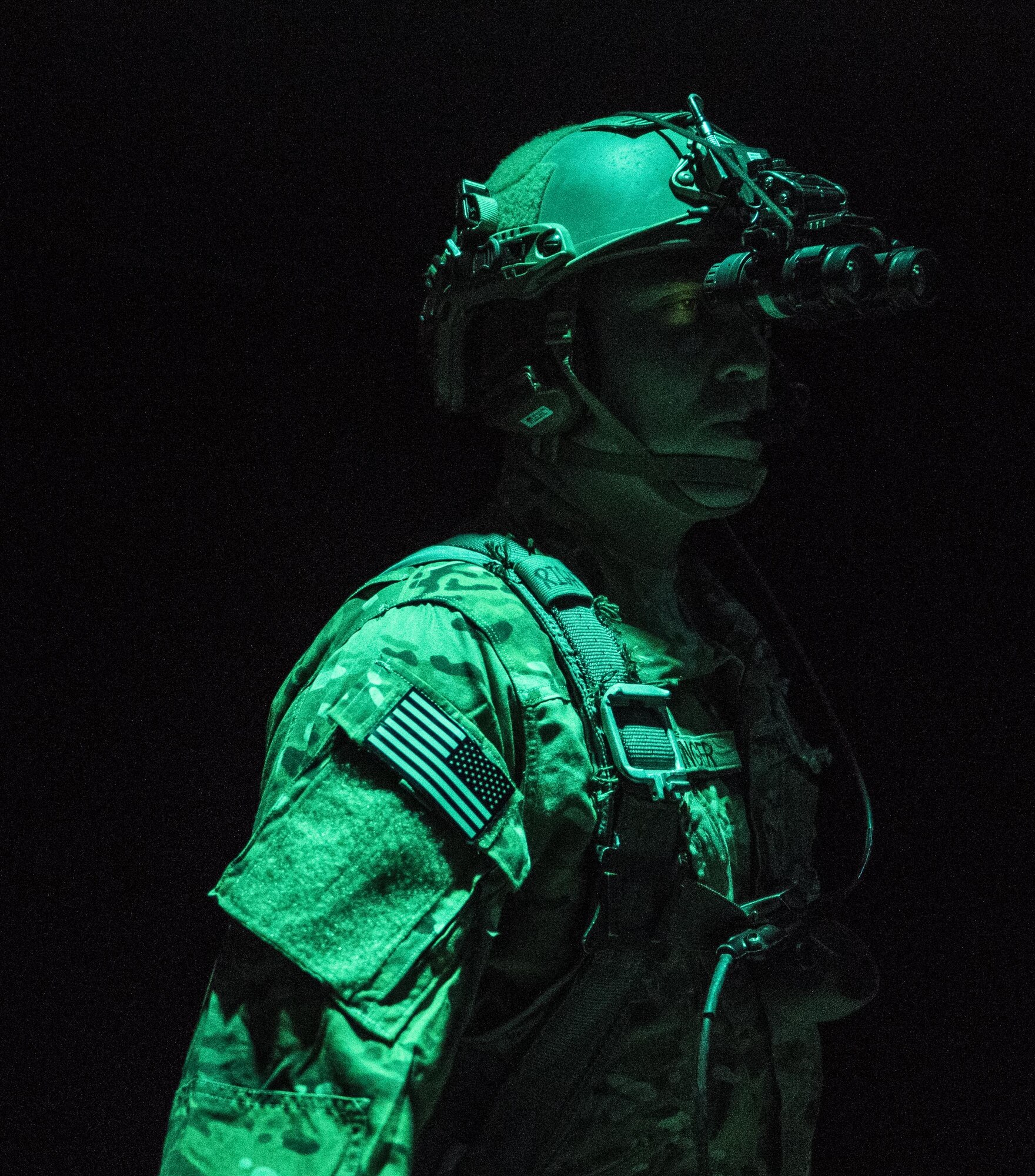 A U.S. Air Force 17th Special Operations Squadron MC-130J Commando II loadmaster opens the ramp door for high altitude, high opening (HAHO) jump operations July 11, 2017, over Shoalwater Bay Training Area in Queensland, Australia during Talisman Saber 2017. The uniquely complex and challenging multinational environment provides realistic warfighting training for the special operations forces. (U.S. Air Force photo by Capt. Jessica Tait)