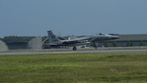 An F-15C Eagle takes off during an aviation training relocation at Misawa Air Base, Japan, June 13, 2017. Pilots and maintainers relocated from Kadena Air Base, Japan, to Misawa to conduct joint and bilateral operations with the Japan Air Self-Defense Force’s F-2s and the U.S. Air Force’s F-16 Fighting Falcons. (U.S. Air Force photo by Staff Sgt. Deana Heitzman)
