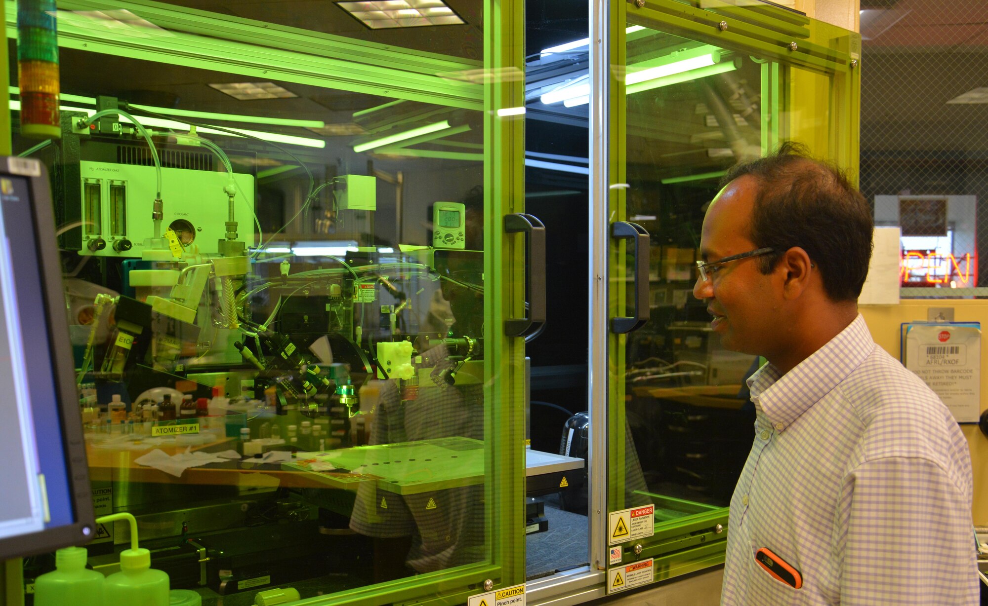 Dr. Santanu Bag, a project scientist at the Materials and Manufacturing Directorate, Air Force Research Laboratory, is exploring cost-efficient manufacturing of solar cells using additive technology.