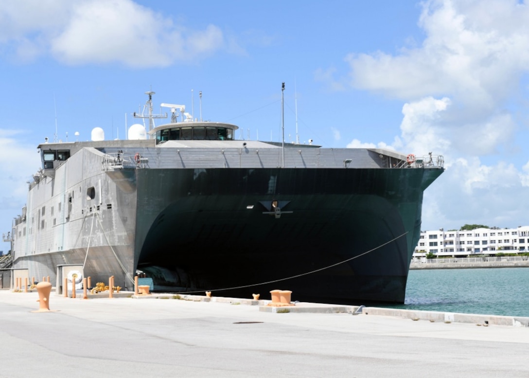KEY WEST, Fla. (July 3, 2017) USNS Spearhead (T-EPF 1) and its embarked group of Sailors and civilian mariners pulled into Naval Air Station Key West for its first port call of Southern Partnership Station-Expeditionary Fast Transport 2017. SPS-EPF 17 is a U.S. Navy deployment, executed by U.S. Naval Forces Southern Command/U.S. 4th Fleet, focused on subject matter expert exchanges with partner nation militaries and security forces in Central and South America.  (U.S. Navy photo by Mass Communication Specialist 1st Class Jeremy Starr/Released)