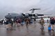 A C-17 Globemaster III sits on the ramp at the Royal International Air Tattoo in Fairford, U.K.  A crew from the 315th Airlift Wing participated in the three-day airshow.  The airshow celebrated the 70th anniversary of the U.S. Air Force. (U.S. Air Force Photo by Maj. Wayne Capps)