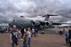 A C-17 Globemaster III sits on the ramp at the Royal International Air Tattoo in Fairford, U.K.  A crew from the 315th Airlift Wing participated in the three-day airshow.  The airshow celebrated the 70th anniversary of the U.S. Air Force. (U.S. Air Force Photo by Maj. Wayne Capps)