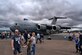 A C-17 Globemaster III sits on the ramp at the Royal International Air Tattoo in Fairford, U.K.  A crew from the 315th Airlift Wing participated in the three-day airshow.  The airshow celebrated the 70th anniversary of the U.S. Air Force. (U.S. Air Force Photo by Maj. Wayne Capps)