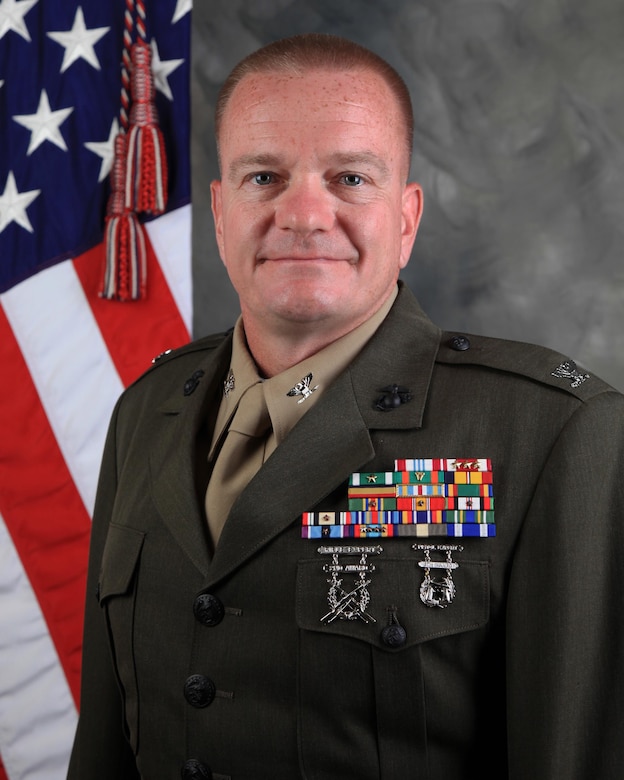 Colonel Bergen is a native of Elmwood Park, New Jersey. He is a graduate of Fordham University and a Logistics Officer.

His command billets include Motor Transportation Platoon Commander, 1st Battalion, 2nd Marines, 2nd Marine Division; Series and Company Commander, “K” Co, 3rd Recruit Training Battalion, MCRD San Diego; Commanding Officer of “B” Company, 1st Transportation Support Battalion; Commanding Officer of Combat Service Company 117, CSSG-11; and Commanding Officer of Combat Logistics Battalion 11.

His staff billets include Operations Officer, 3rd Recruit Training Battalion, MCRD, San Diego; Operations Officer, Brigade Service Support Group 1, 1st FSSG; Prepositioning Officer and Section Head POE-40, Expeditionary Plans and Policies, HQMC; Deputy G-4, 1st Marine Division; Joint Headquarters Exercises Branch Head and Executive Officer to the Deputy Commander for Military Operations, United States Africa Command; and Assistant Chief of Staff, G-4, 1st Marine Division.

His operational experience includes Operations Sea Signal, Guardian Retrieval, Noble Obelisk, Iraqi Freedom, and Enduring Freedom (Afghanistan).

He is a graduate of the Amphibious Warfare School, the Marine Corps Command and Staff College (Non-Resident), the Norwegian Defense Command and Staff College, and the United States Naval War College. He holds a Master’s Degree in Security Studies.

His personal awards include the Defense Meritorious Service Medal, the Meritorious Service Medal (Gold Star in lieu of Fourth Award), the Navy and Marine Corps Commendation Medal (Gold Star in lieu of Second Award), the Navy and Marine Corps Achievement Medal (With Combat Distinguishing Device), and the Combat Action Ribbon. He also received the Second Marine Division’s Tarawa Award as the Division’s outstanding Lieutenant.
