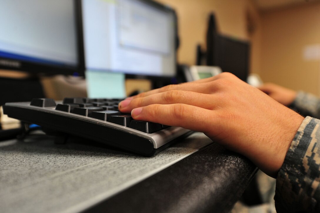U.S. Air Force Airman 1st Class Jericho Smith, 20th Maintenance Group documentation specialist, reviews F-16CM Fighting Falcon maintenance records at Shaw Air Force Base, S.C., July 12, 2017. Smith reviews records to ensure maintenance tasks are fully completed and not accidentally overlooked or lost. (U.S. Air Force photo by Airman 1st Class Kathryn R.C. Reaves)