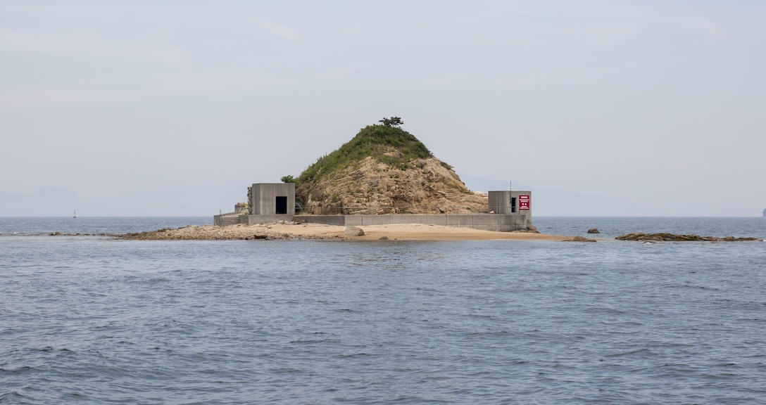 Explosive ordnance disposal Marines conducted emergency destruct training at Target Island, Marine Corps Air Station Iwakuni, Japan, July 14, 2017. The island is located near the air station and is used as a training site for EOD Marines. (U.S. Marine Corps photo by Lance Cpl. Carlos Jimenez)