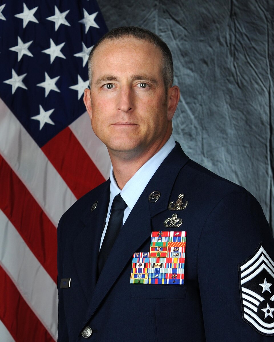Official photo of Chief Master Sgt. Heath T. Tempel, 435th Air Ground Operations Wing and 435th Air Expeditionary Wing command chief.